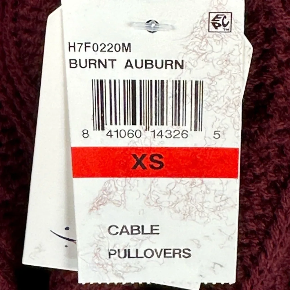 Hippie Rose Long Sleeve Cold Shoulder Crew Neck Cable Knit Sweater - Maroon Red